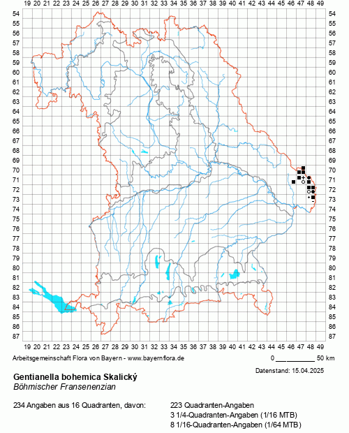 Die Verbreitungskarte zu Gentianella bohemica Skalický wird geladen ...