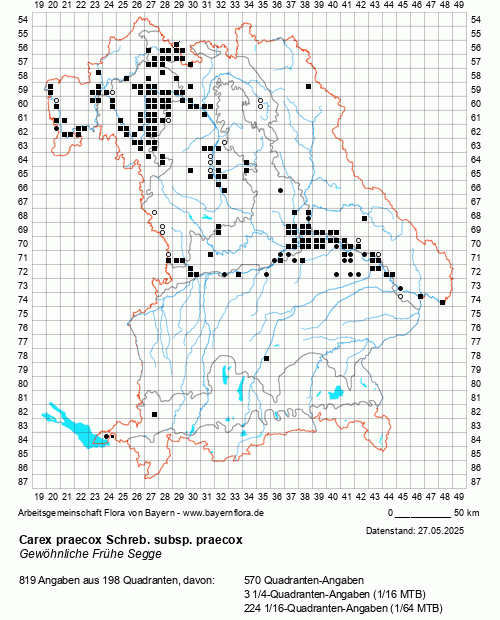 Die Verbreitungskarte zu Carex praecox Schreb. subsp. praecox wird geladen ...