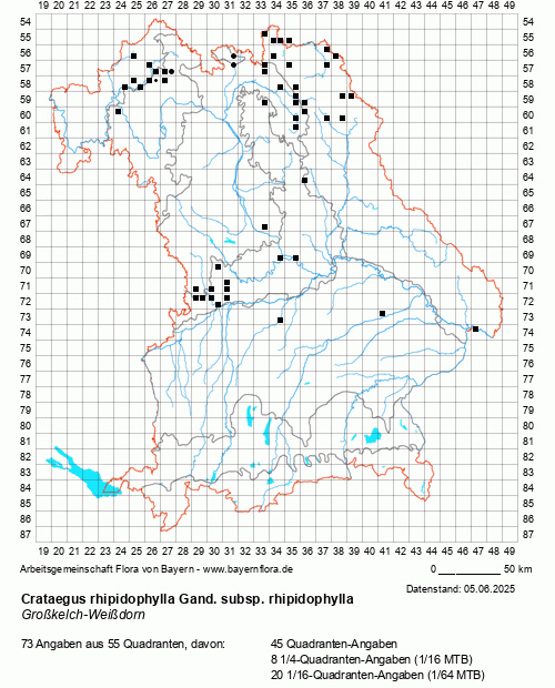 Die Verbreitungskarte zu Crataegus rhipidophylla Gand. subsp. rhipidophylla wird geladen ...