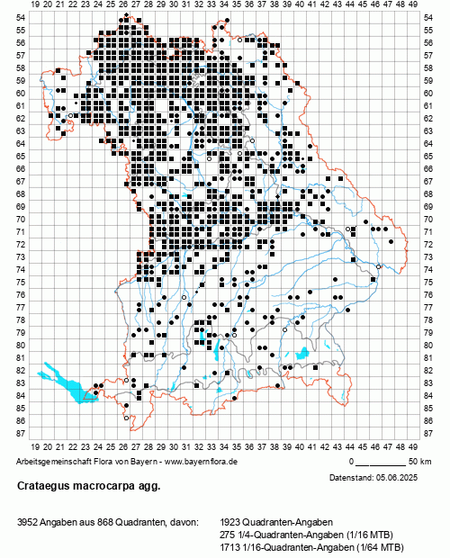 Die Verbreitungskarte zu Crataegus macrocarpa agg. wird geladen ...