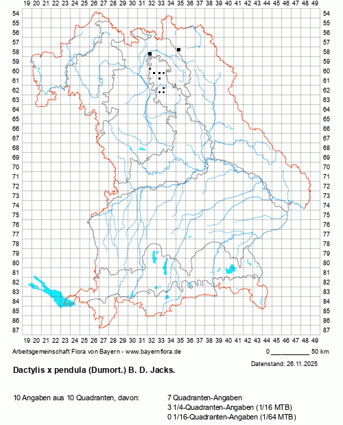 Die Verbreitungskarte zu Dactylis x pendula (Dumort.) B. D. Jacks. wird geladen ...
