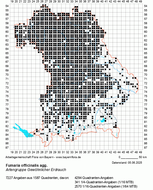 Die Verbreitungskarte zu Fumaria officinalis agg. wird geladen ...
