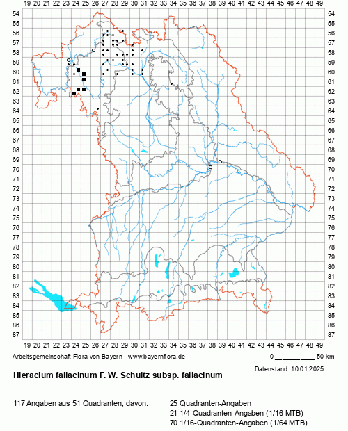 Die Verbreitungskarte zu Hieracium fallacinum F. W. Schultz subsp. fallacinum wird geladen ...