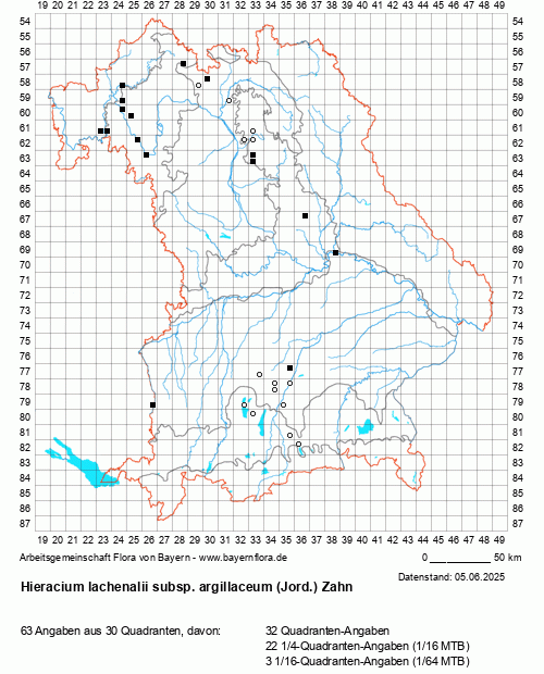 Die Verbreitungskarte zu Hieracium lachenalii subsp. argillaceum (Jord.) Zahn wird geladen ...