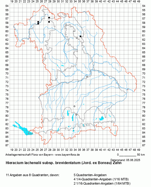 Die Verbreitungskarte zu Hieracium lachenalii subsp. brevidentatum (Jord. ex Boreau) Zahn wird geladen ...