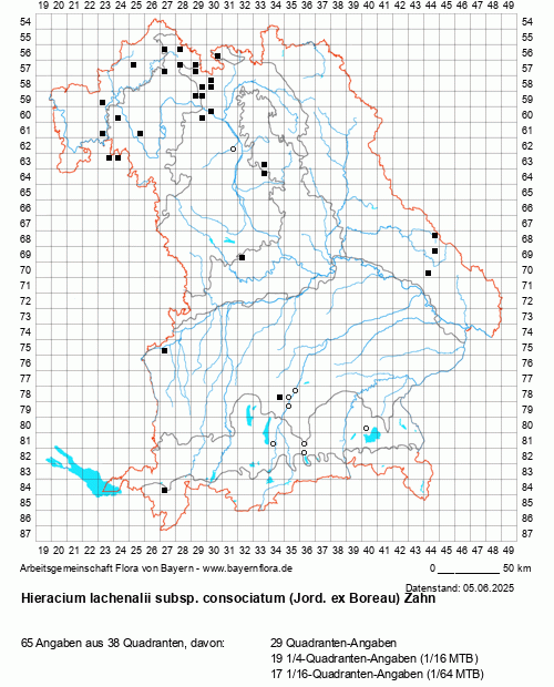 Die Verbreitungskarte zu Hieracium lachenalii subsp. consociatum (Jord. ex Boreau) Zahn wird geladen ...