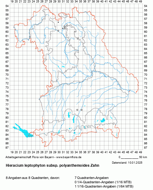 Die Verbreitungskarte zu Hieracium leptophyton subsp. polyanthemoides Zahn wird geladen ...