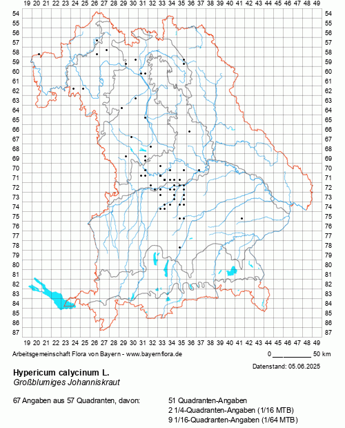 Die Verbreitungskarte zu Hypericum calycinum L. wird geladen ...