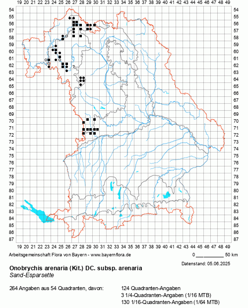 Die Verbreitungskarte zu Onobrychis arenaria (Kit.) DC. subsp. arenaria wird geladen ...