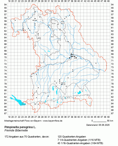 Die Verbreitungskarte zu Pimpinella peregrina L. wird geladen ...