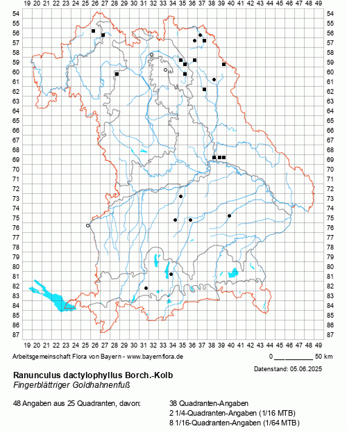 Die Verbreitungskarte zu Ranunculus dactylophyllus Borch.-Kolb wird geladen ...
