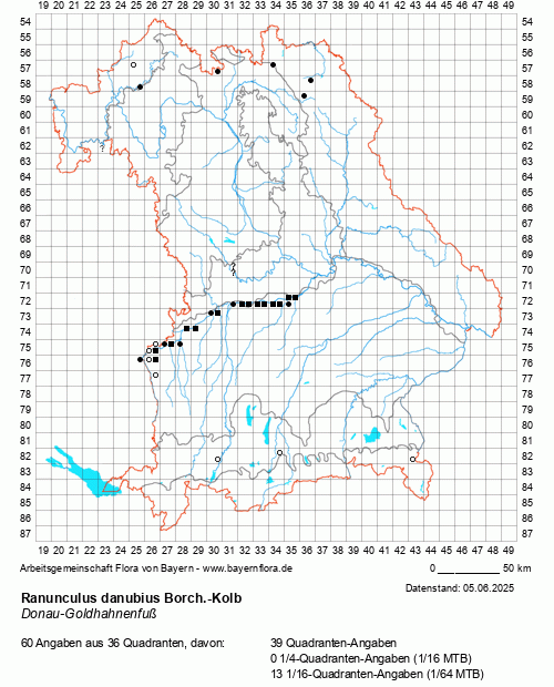 Die Verbreitungskarte zu Ranunculus danubius Borch.-Kolb wird geladen ...