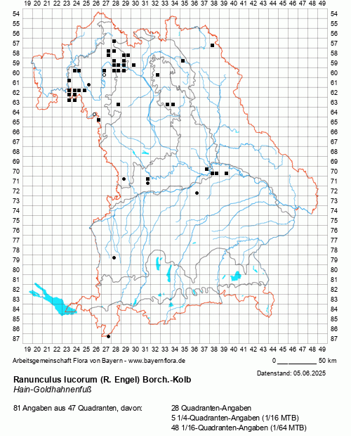 Die Verbreitungskarte zu Ranunculus lucorum (R. Engel) Borch.-Kolb wird geladen ...