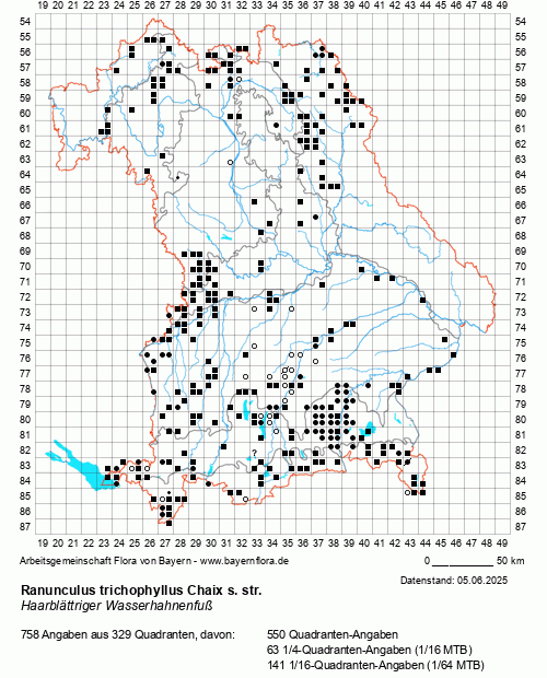 Die Verbreitungskarte zu Ranunculus trichophyllus Chaix s. str. wird geladen ...