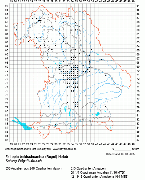 Die Verbreitungskarte zu Fallopia baldschuanica (Regel) Holub wird geladen ...