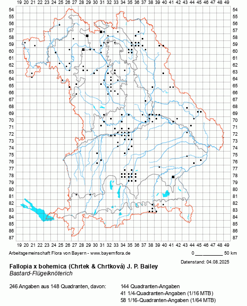 Die Verbreitungskarte zu Fallopia x bohemica (Chrtek & Chrtková) J. P. Bailey wird geladen ...