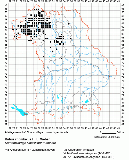 Die Verbreitungskarte zu Rubus rhombicus H. E. Weber wird geladen ...