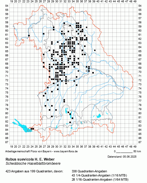 Die Verbreitungskarte zu Rubus suevicola H. E. Weber wird geladen ...