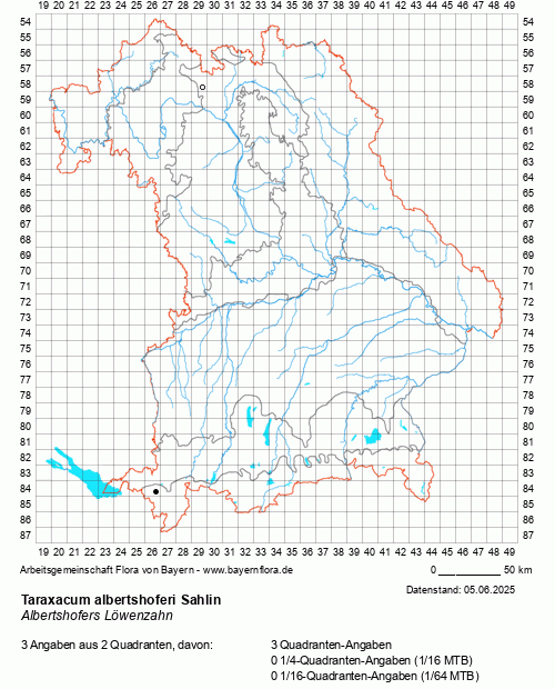 Die Verbreitungskarte zu Taraxacum albertshoferi Sahlin wird geladen ...