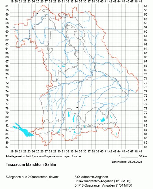 Die Verbreitungskarte zu Taraxacum blanditum Sahlin wird geladen ...