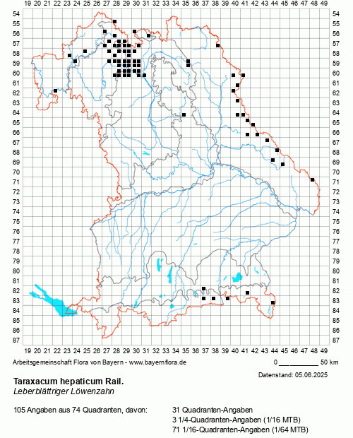 Die Verbreitungskarte zu Taraxacum hepaticum Rail. wird geladen ...
