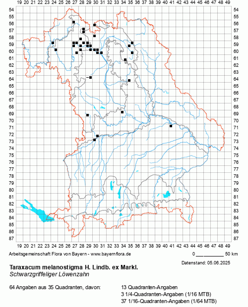 Die Verbreitungskarte zu Taraxacum melanostigma H. Lindb. ex Markl. wird geladen ...