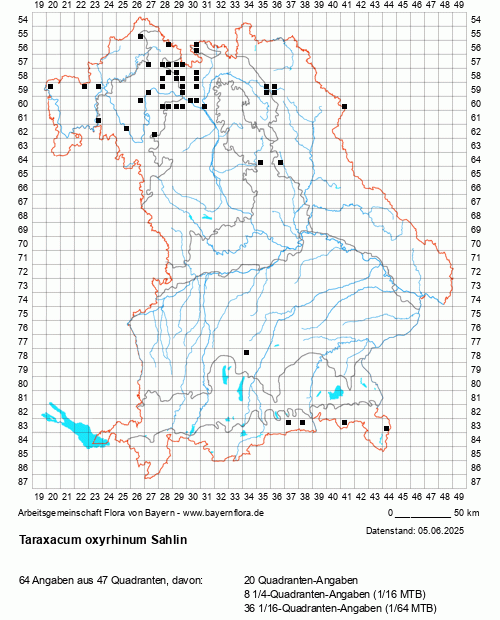 Die Verbreitungskarte zu Taraxacum oxyrhinum Sahlin wird geladen ...