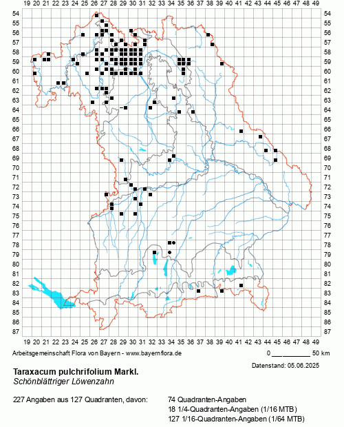 Die Verbreitungskarte zu Taraxacum pulchrifolium Markl. wird geladen ...