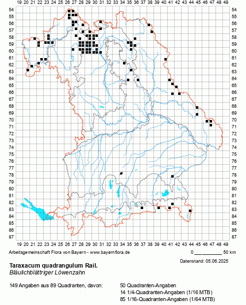 Die Verbreitungskarte zu Taraxacum quadrangulum Rail. wird geladen ...