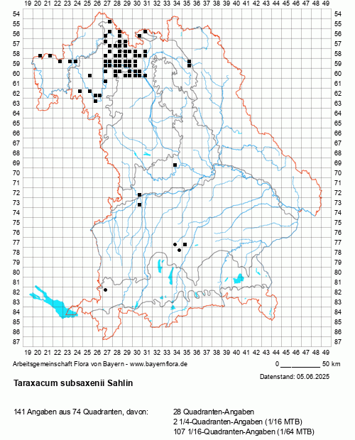 Die Verbreitungskarte zu Taraxacum subsaxenii Sahlin wird geladen ...