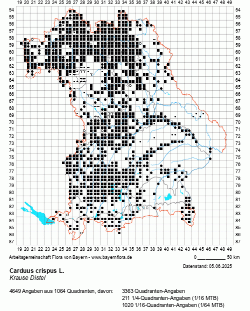 Die Verbreitungskarte zu Carduus crispus L. wird geladen ...