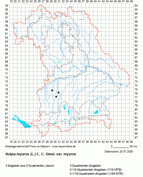 Die Verbreitungskarte zu Vulpia myuros (L.) C. C. Gmel. var. myuros wird geladen ...
