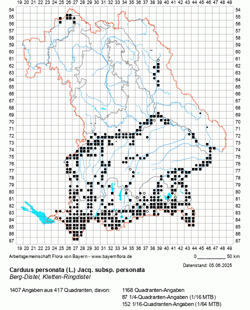 Die Verbreitungskarte zu Carduus personata (L.) Jacq. subsp. personata wird geladen ...