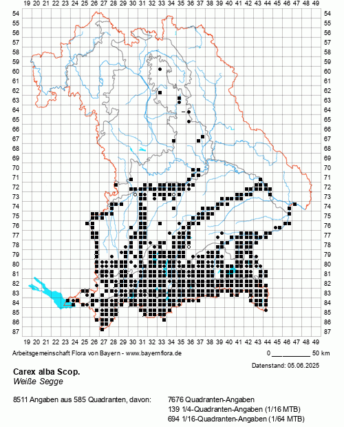 Die Verbreitungskarte zu Carex alba Scop. wird geladen ...