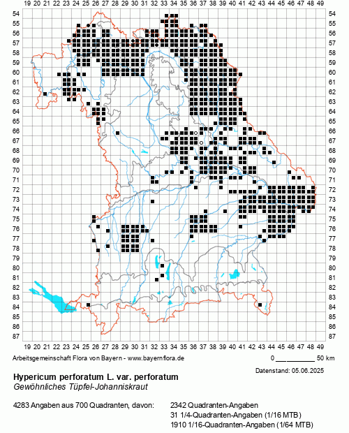 Die Verbreitungskarte zu Hypericum perforatum L. var. perforatum wird geladen ...