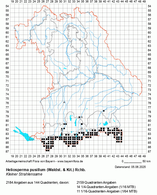 Die Verbreitungskarte zu Heliosperma pusillum (Waldst. & Kit.) Rchb. wird geladen ...