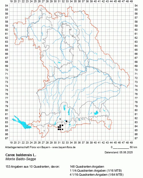 Die Verbreitungskarte zu Carex baldensis L. wird geladen ...