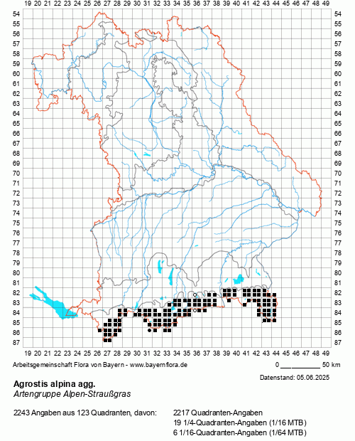 Die Verbreitungskarte zu Agrostis alpina agg. wird geladen ...