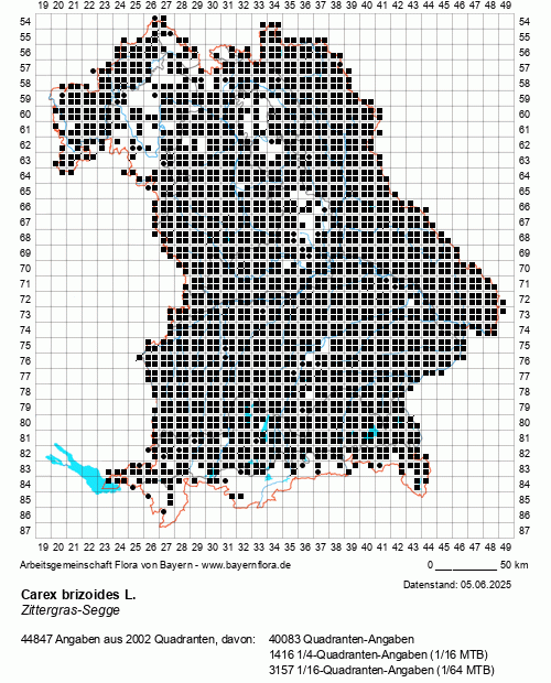 Die Verbreitungskarte zu Carex brizoides L. wird geladen ...