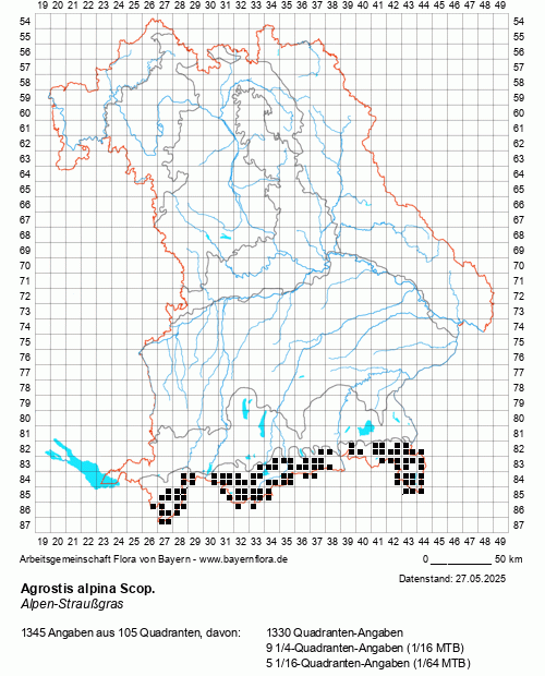 Die Verbreitungskarte zu Agrostis alpina Scop. wird geladen ...