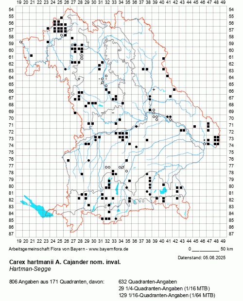 Die Verbreitungskarte zu Carex hartmanii A. Caj. wird geladen ...