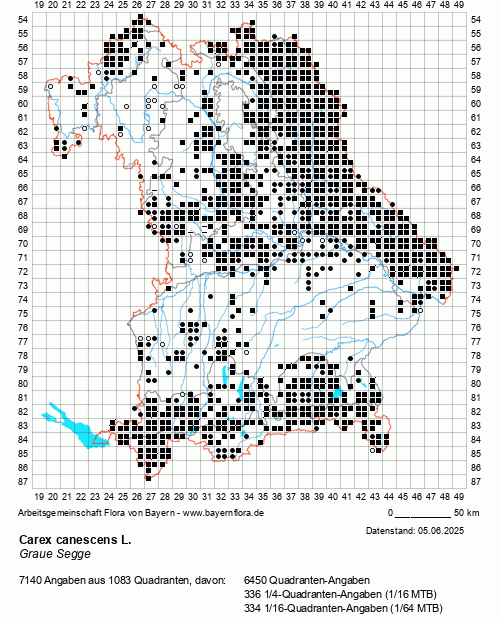 Die Verbreitungskarte zu Carex canescens L. wird geladen ...
