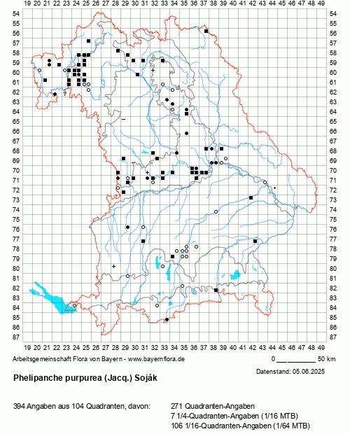 Die Verbreitungskarte zu Phelipanche purpurea (Jacq.) Soják wird geladen ...