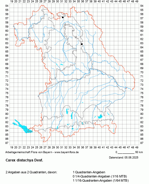Die Verbreitungskarte zu Carex distachya Desf. wird geladen ...