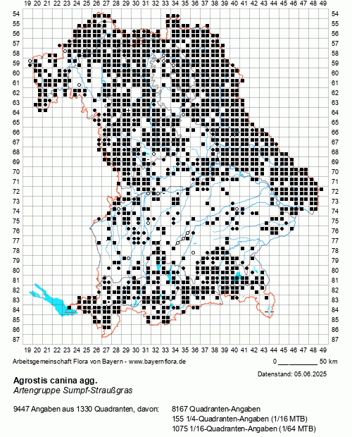 Die Verbreitungskarte zu Agrostis canina agg. wird geladen ...