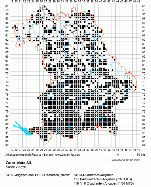 Die Verbreitungskarte zu Carex elata All. wird geladen ...