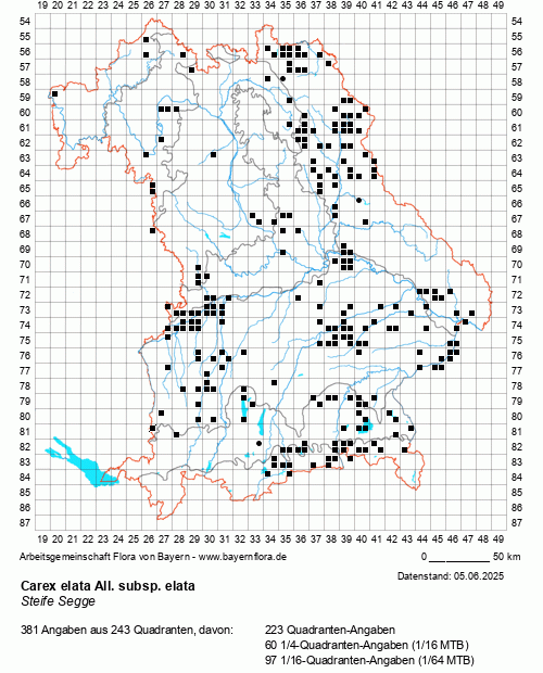 Die Verbreitungskarte zu Carex elata All. subsp. elata wird geladen ...
