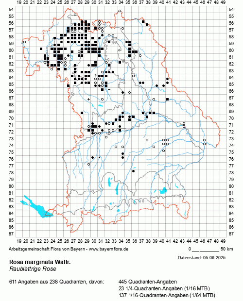 Die Verbreitungskarte zu Rosa marginata Wallr. wird geladen ...