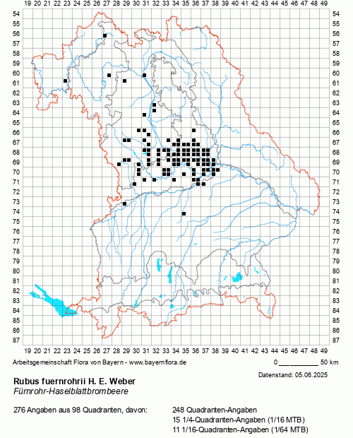 Die Verbreitungskarte zu Rubus fuernrohrii H. E. Weber wird geladen ...