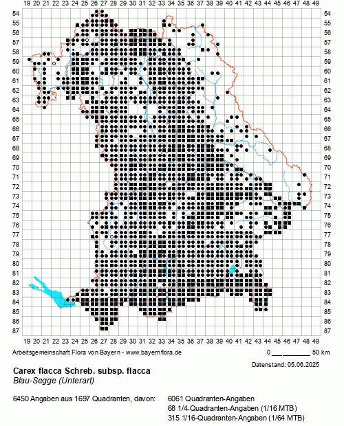 Die Verbreitungskarte zu Carex flacca Schreb. subsp. flacca wird geladen ...